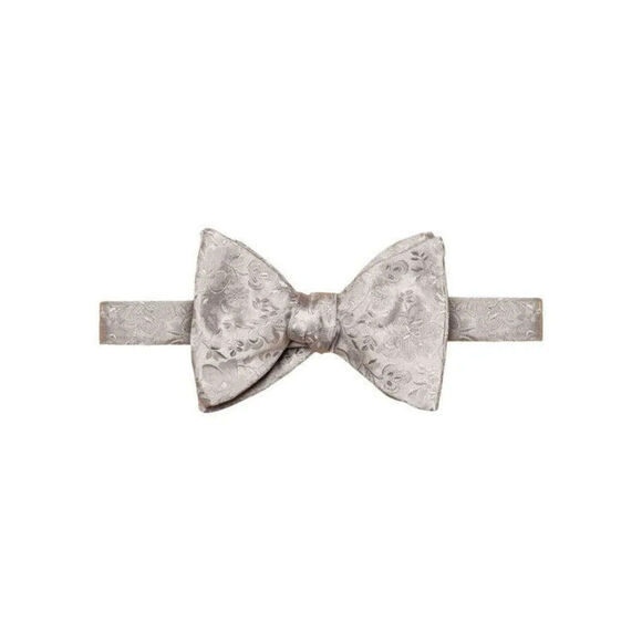 Etón Other - Eton Floral Jacquard Silk Bow Tie in Light/Pastel Gray